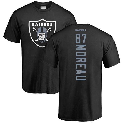 Men Oakland Raiders Black Foster Moreau Backer NFL Football #87 T Shirt->oakland raiders->NFL Jersey